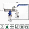 thumbnail image 2 of Premium Double Outlet Tap, 1/2 x 3/4 x 3/4 Dispensing Tap - Rust and Freeze Resistant with 2 Hose Connections for Garden or Washing Machine, 2 of 4
