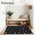 thumbnail image 3 of ODIKA 6'x9' Machine Washable Non-Slip Area Rug, Joyful Snowflake Pine Bough Seasonal Entryway Display High Traffic Rug, Black, 733373, 3 of 7