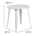 thumbnail image 5 of Emma + Oliver Commercial Grade 30" Round White Metal Indoor-Outdoor Table, 5 of 8