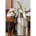 thumbnail image 2 of Table Runner Dresser Scarf 13 x 90 Inch Abstract Brown Beige Black Distressed Plaid Oil Painting Table Runners Non-Slip Heat Resistant Kitchen Dining Table Decor for Indoor Outdoor, 2 of 7