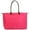 Fuchsia, variant on Nylon Large Shopping Tote w/ Leather Like Handles - Fuchsia - BG-HD1293FU