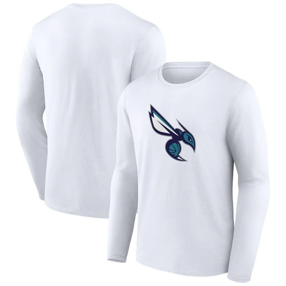 Men's White Charlotte Hornets Alternate Logo Long Sleeve T-Shirt