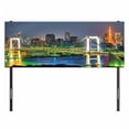 thumbnail image 3 of Landscape Headboard, Tokyo Skyline with Tokyo Tower and Rainbow Bridge Tokyo Japan Night Scenery View, Upholstered Decorative Metal Bed Headboard with Memory Foam, Full Size, Green Navy, by Ambesonne, 3 of 4