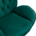 thumbnail image 4 of Velvet Accent Chair/Swivel Chair , Modern Lazy Chair with Ottoman, Comfy Pad Reading Chair, Metal Base Lounge Chair, Leisure Sofa Chair for Living Room, Bedroom, GREEN, 4 of 9