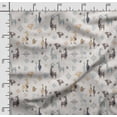 thumbnail image 2 of Soimoi Llama Alpaca Print, Silk Fabric, Decor Sewing Fabric by The Yard 42 Inch Wide,Decorative Fabric for Shirts Suits Ties, Brown & Beige, 2 of 5