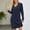 Navy, variant on Women's Cable Knit Sweater Dresses Womens Casual Long Sleeve V-Neck Twisted Flower Pullover Knitting Swing Mid Length Dresses