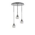 thumbnail image 1 of Empire 3 Light Cluster Pendalier In Chrome Finish With 6" Clear Ribbed Glass, 1 of 1