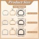 thumbnail image 2 of 18 piezas de 9 estilos de ganchos para llaves con resorte en forma de D, clip semicircular de metal para cinturones, mochilas, bolsos y otros, 3 colores, 2 of 5