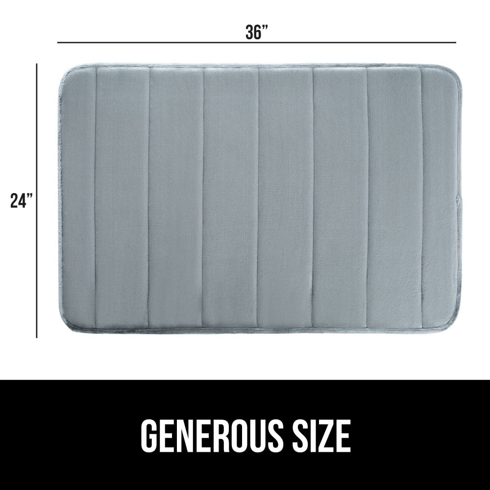 GORILLA GRIP Bathroom Rug, Soft Absorbent Memory Foam Shower Floor Mat, 36x24 Graphite Gray