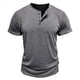 thumbnail image 3 of Camisetas de Corta para Hombre, Camisetas Informales de Algodón Estilo Henley, Camisetas Básicas de Verano Gris M, 3 of 6