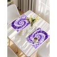 thumbnail image 5 of Purple Ombre Placemats Set of 8, Modern Abstract Tie Dye Painting Art Placemats for Dining Table, Place Mats for Kitchen Tabletop, Waterproof Wipeable Dining Table Mats Set, 5 of 9