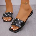 thumbnail image 6 of Fasiaou Women Fashion Metallic Stud Slide Sandals Cushion Outdoor Walking Comfortable Flat Slippers Summer Casual Non Slip Support Stylish Lightweight, 6 of 9