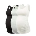 thumbnail image 4 of QJUHUNG 3-Pack Maternity Tank Tops - Soft & Stretchy Ruched Side Shirts for Pregnancy - Flattering Sleeveless Basics - Essential Stylish Wardrobe Builder for Expecting Moms, 4 of 7