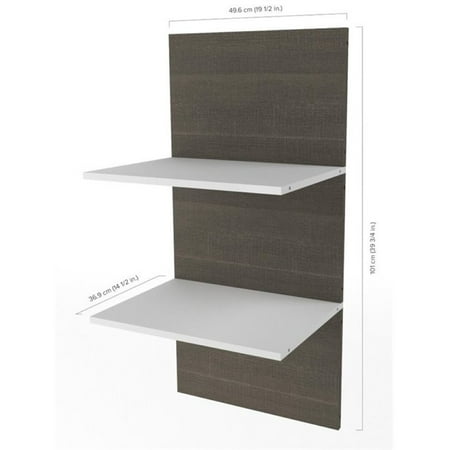 Bestar Cielo 2 Floating Shelf In Bark Gray And White Canada Bestar Cielo 2 Floating Shelf In Bark Gray And White Image 1 Of