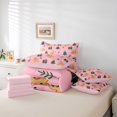 thumbnail image 6 of Manfei Christmas Happy Holiday 7 Pieces Full Size Bedding Sets,Rustic Animals Full Size Bed in a Bag,Pink Reversible, 6 of 7