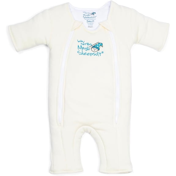 HALO Baby Merlin's Magic Sleepsuit Cotton Transition Baby Swaddle, Wearable Baby Blanket, Small, Cream