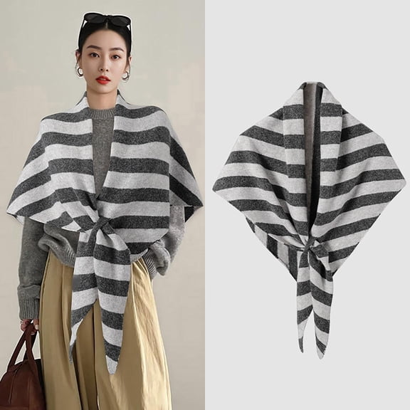 BXJX Shrugs For Women- Winter Knitted Cape Triangle Pashmina Scarf Wrap B