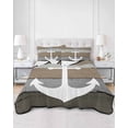 thumbnail image 3 of Anchor Brown Twin Size Down Alternative Comforter, Lightweight Comforter Quilt Bedding Set with Pillow Shams Nautical Grey Rustic Farmhouse Wood Grain All Seasons Bed Comforter Duvet Insert 68"x86", 3 of 7