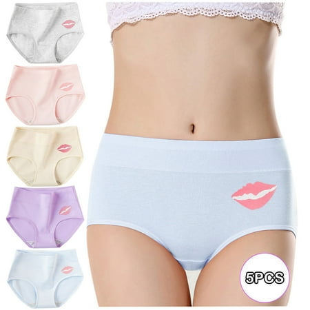 

Bessbest New Intimates Low Tummy Panties Waist Lip Control Print Comfortable Underwear Panties Women