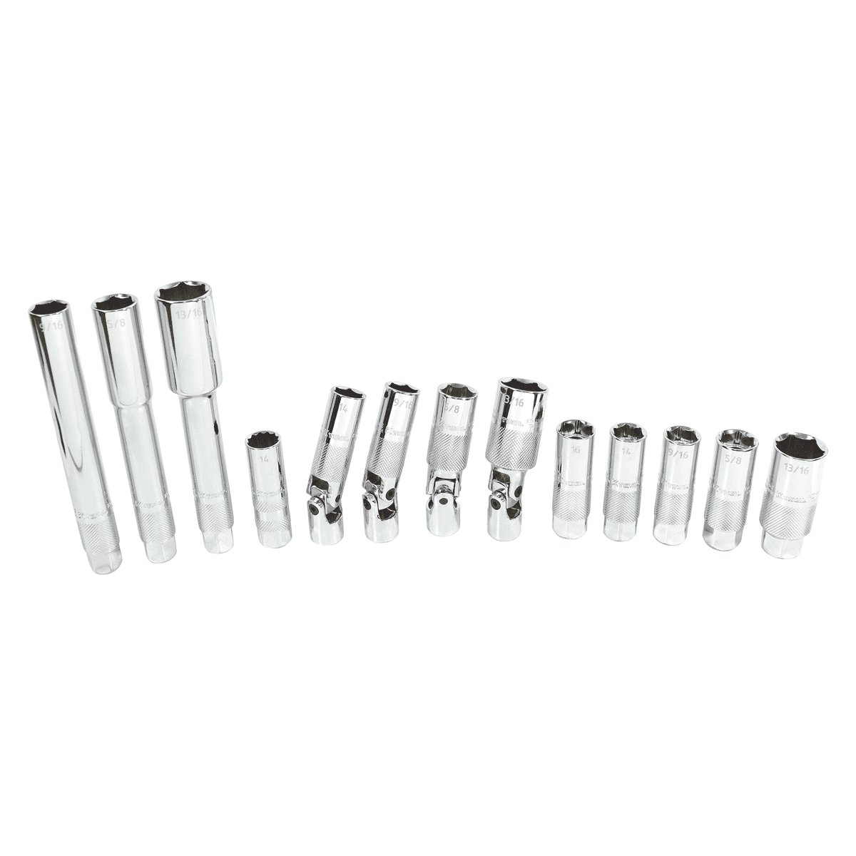 K Tool International Spark Plug Socket Set 13 Piece Magnetic 3/8 Inch