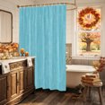 thumbnail image 5 of Pure Color Shower Curtain, Waterproof Shower Curtains for Bathroom, Contemporary Simple Linen Texture Turquoise Washable Fabric Bathtub Curtain Set Bath Decor with 12 Hooks 48"x72", 5 of 8
