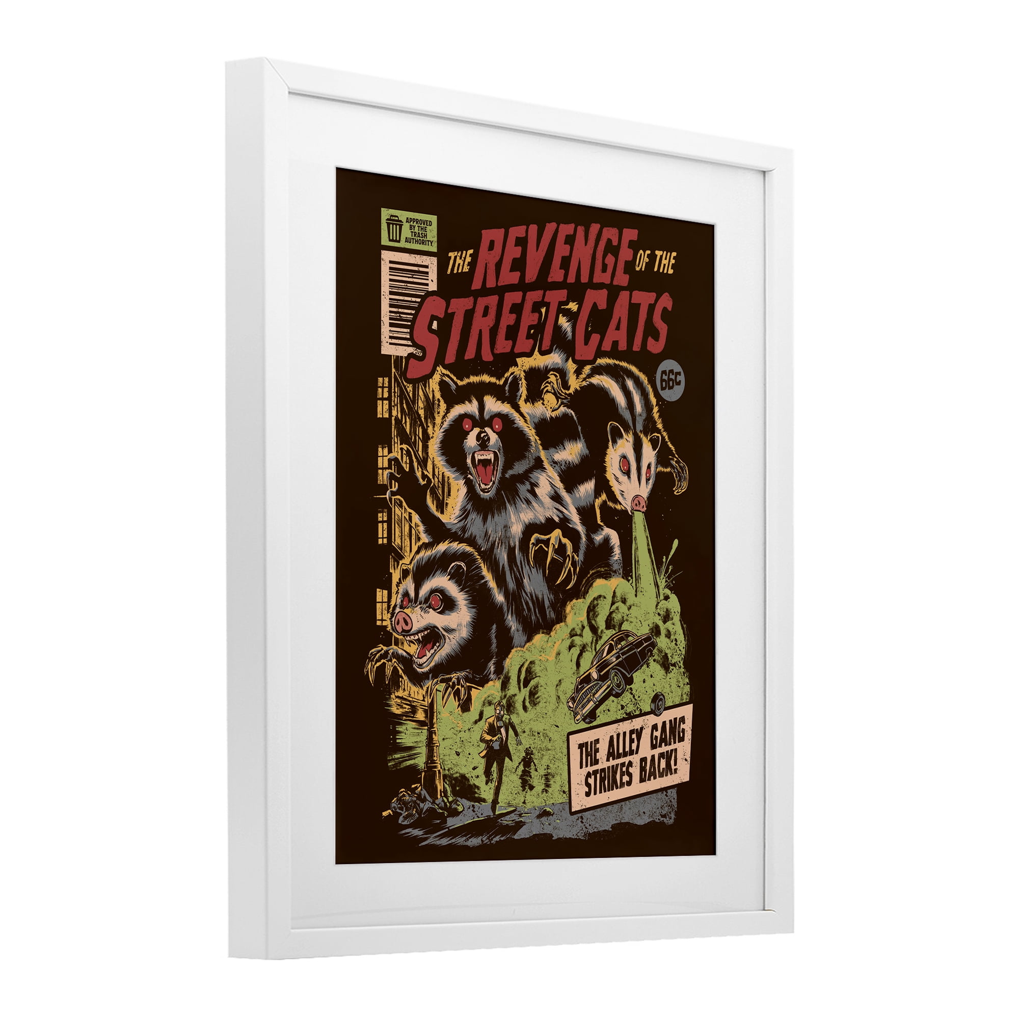 Stupell Industries Revenge Of Street Cats White Framed Print Under Glass, design by EduEly Designs