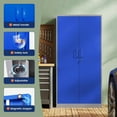 thumbnail image 4 of Metal Garage Storage Cabinet with 2 Doors and 5 Adjustable Shelves - 71" Steel Lockable File Cabinet,Locking Tool Cabinets for Office,Home,Garage,Gym,School (Gray Blue), 4 of 18