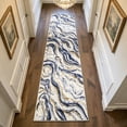 thumbnail image 5 of Abstract Runner Rugs for Hallway, Yamaziot 2'x10' Washable Rug Carpet Non Slip Blue Modern Bedroom Accent Rug Kitchen Runner Laundry Room Mat, 5 of 8