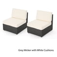 thumbnail image 2 of Chaises en Osier d'Extérieur Leora avec Coussins (Ensemble de 2), 2 of 17