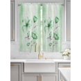 thumbnail image 2 of Green Flowers Bathroom Window Curtain, Spring Floral Elegant Pastoral Botanical Light Filtering Coffee Kitchen Curtains, Bedroom Living Room Curtains 2 Panel 84"x63", 2 of 6