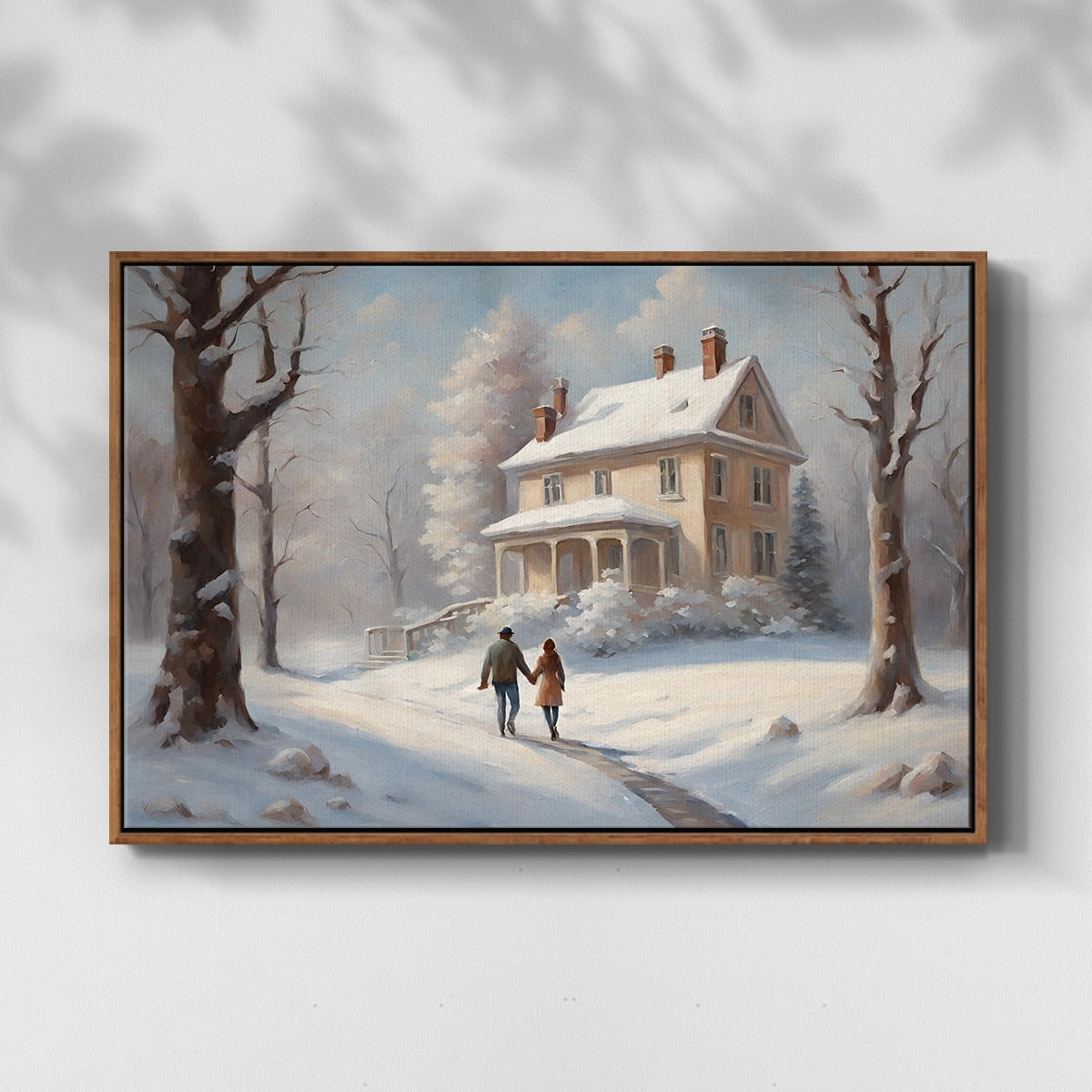 Vintage Landscape-CCVIII By Wexford Home Framed in Walnut Wood Gallery Wrapped Canvas 27 in. x 41 in.