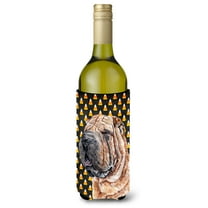 Shar Pei Candy Corn Halloween Wine Bottle Hugger