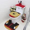 thumbnail image 1 of 3 uds tapa de inodoro de Navidad cubierta de tanque en forma de U juego de alfombras de baño suave a CACAGOO Alce, 1 of 7