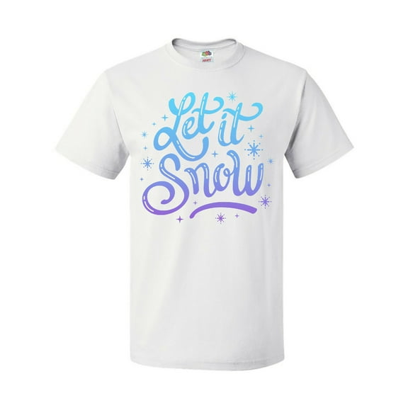 Inktastic Winter Let It Snow Lettering in Blue with Snowflakes T-Shirt