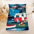 thumbnail image 5 of Manfei Cartoon Rv Pattern Bed Sheets,Night Sky Full Size Sheets,Blue,4 Pieces,1 Flat Sheet, 1 Fitted Sheet and 2 Pillowcases, 5 of 6