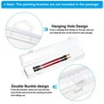 thumbnail image 4 of Clearance Item! Box, Hilingoto Equipment Package, Paint Brushes Storage Box Plastic Long Paintbrushes Case Holder Container with Buckle for Oil Watercolor Painting Pencil, Tool Storage Box, 4 of 9