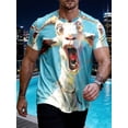 thumbnail image 3 of Men's T-shirt featuring a stunning big-eyed goat design. This stylish casual jumper with a crew neck design is perfect for everyday wear, beach wear, 3 of 5