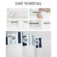 thumbnail image 5 of No Hook Shower Curtain with Snap-in Liner, Navy Blue Gradient Striped Waterproof Fabric Bathroom Curtains, Modern Minimalist Ombre Lines Bath Curtains & Mesh Top Window Stand Up Stall 36"x72", 5 of 6