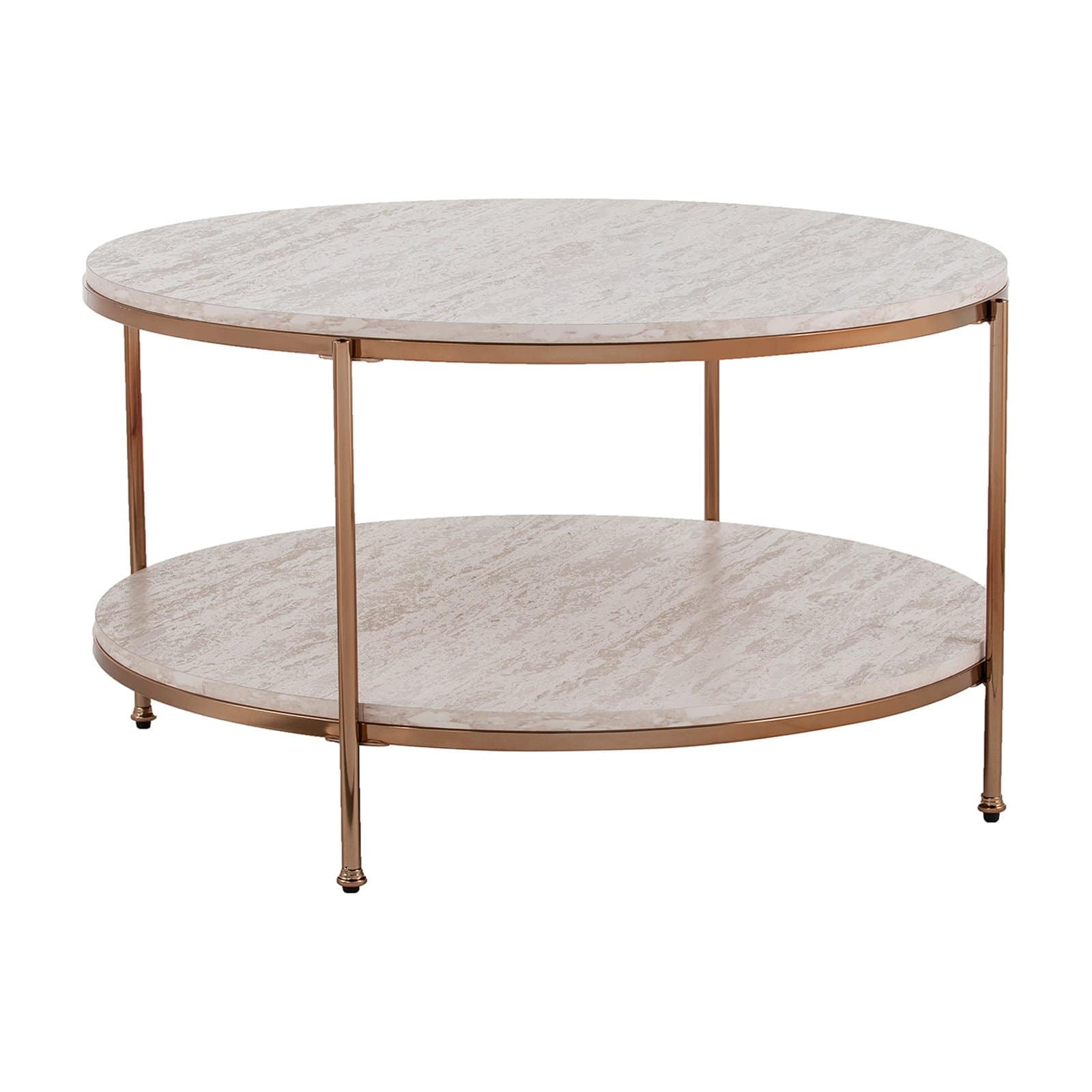 Southern Enterprises Silas Round Faux Stone Cocktail Table Walmart Com Walmart Com