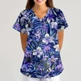 thumbnail image 2 of BDPORKAS Scrubs for Women Cute Print Working Tops Lightweight V Neck Short Sleeve Comfy Nursing Blouse T-Shirt with Pocket, 2 of 6