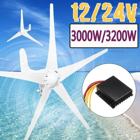 2000W 12V 3/5 Blades Wind Turbine Generator+Efficient Controller (Best Homemade Wind Turbine)