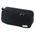 thumbnail image 2 of 1pc Pencil Case, Large Capacity Pencil Pouch with 2 Compartments, Cute Pencil Pouch Dual Zipper Pencil Bag with Mesh Pocket, Aesthetic Pen Case Stationery Storage Desk Organizer for Classroom, Black, 2 of 5