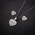 thumbnail image 4 of Collar Colgante Corazón Pendientes Nota Musical Joyas de Personalidad, 4 of 4