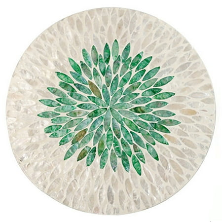 

VEAREAR Placemat Heat Insulation Nordic Style Decorative Dustproof Waterproof Anti-slip Wooden Round Ins Shell Insulation Mat for Home