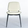 thumbnail image 3 of Hassch Modern Mid-Century Dining Chairs Set of 2, Faux Leather Upholstered Side Chairs with Walnut Bentwood Back and Metal Legs, for Home Office, Living Room, Kitchen, Dining Room (Beige), 3 of 9