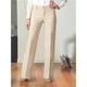thumbnail image 4 of Pantalones Casuales de Cintura Alta y Corte Recto Holgado para Mujer con Bolsillos Color Albaricoque XXL, 4 of 7