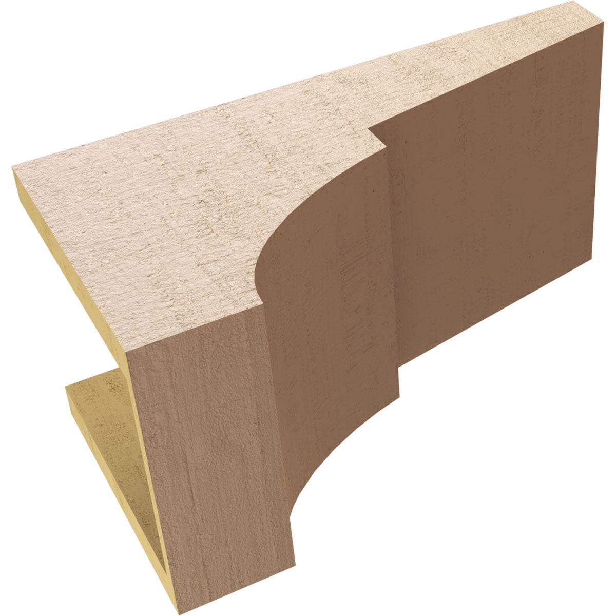 8"W x 16"D x 8"H Wide Monterey Rough Cedar Woodgrain TimberThane Corbel, Primed Tan