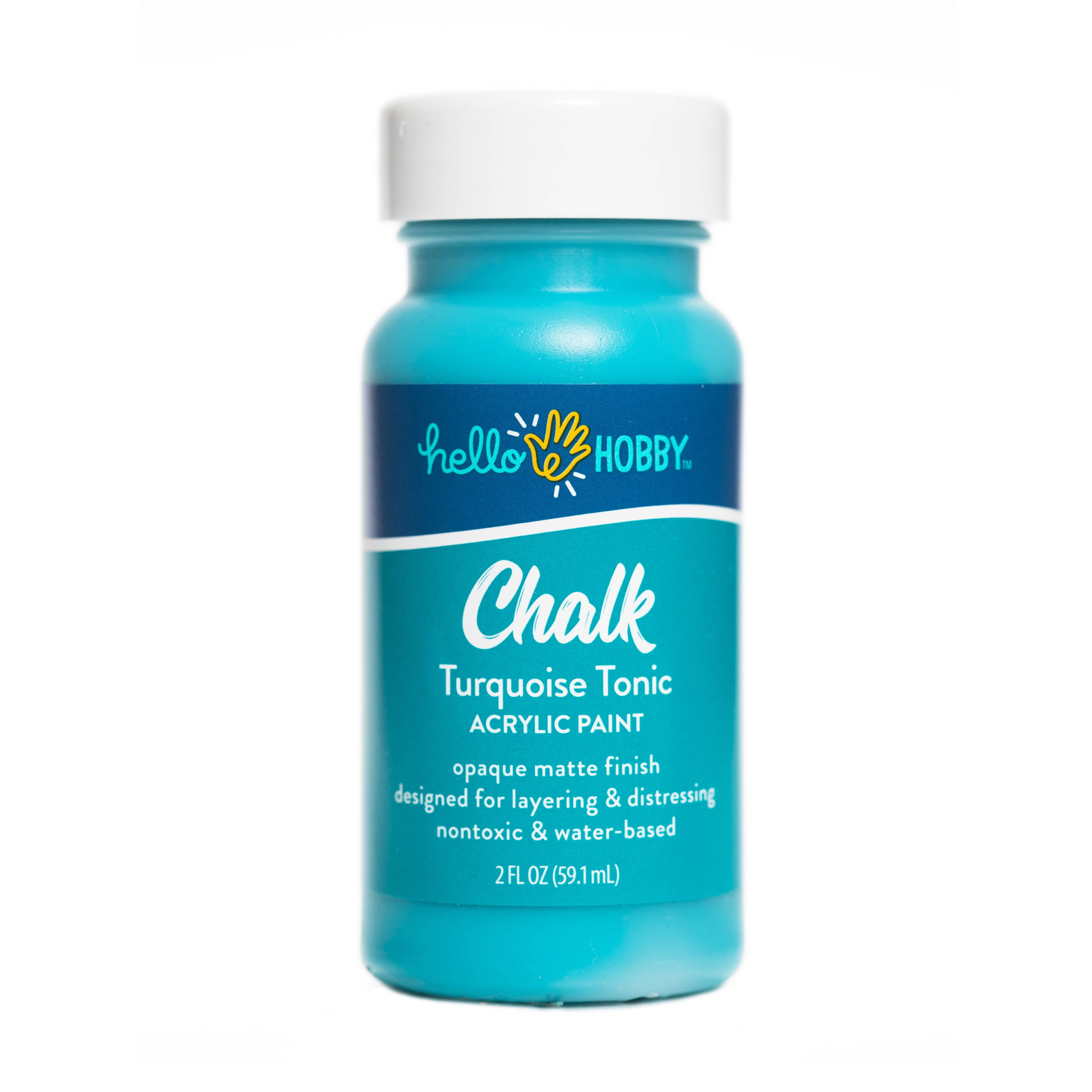 Hello Hobby Chalk Acrylic Paint, Ultra Matte, Turquoise Tonic, 2 fl oz 40497