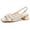 beige, variant on Womens Slingback Chunky Heels Flower Closed Square Toe Pumps Work Dress Shoes
