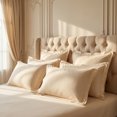 thumbnail image 2 of Unique Bargains 2 Pack Silk Pillowcase Set Smooth Cooling Envelope Closure Beige, 2 of 5